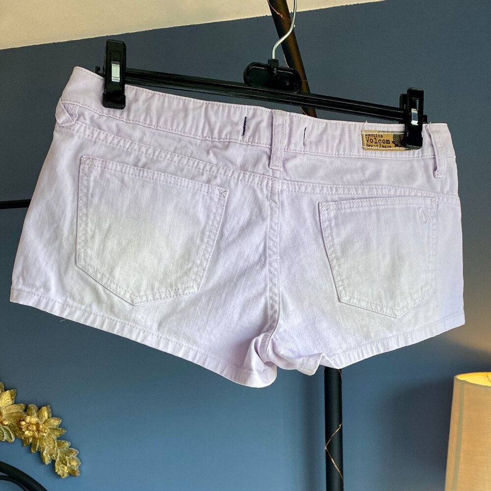 Volcom Pastel Lavender Purple Denim Shorts - Picture 3 of 5